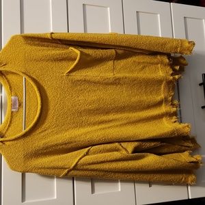 Pink Lily raw edge sweater